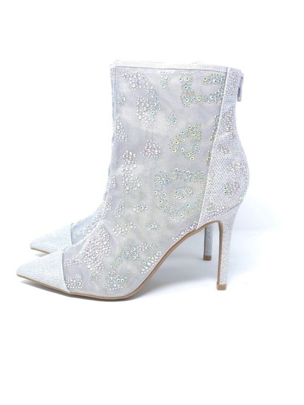 Thalia Sodi Booties Shaylene Embellished Stiletto Heel Silver Size 8M - Picture 8 of 11